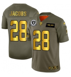Men's Las Vegas Raiders #28 Josh Jacobs NFL Nike Olive Gold 2019 Salute To Service Limited Jersey