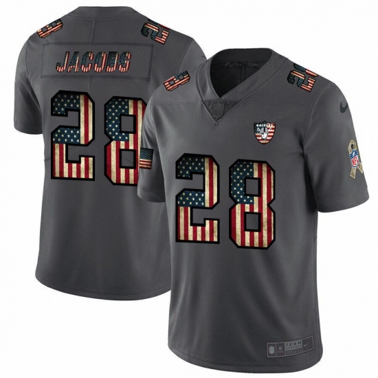 Men's Las Vegas Raiders #28 Josh Jacobs Nike 2018 Salute To Service Retro USA Flag Limited NFL Jersey Men's Las Vegas Raiders #28 Josh Jacobs Nike 2018 Salute To Service Retro USA Flag Limited NFL Jersey