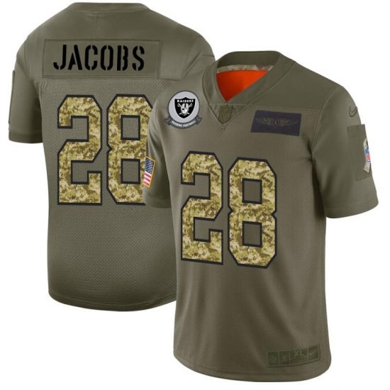 Men's Las Vegas Raiders #28 Josh Jacobs Nike 2019 Olive Camo Salute To Service Limited NFL Jersey Men's Las Vegas Raiders #28 Josh Jacobs Nike 2019 Olive Camo Salute To Service Limited NFL Jersey