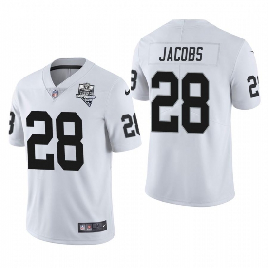 Men's Las Vegas Raiders #28 Josh Jacobs Nike 2020 Inaugural Season Vapor Limited NFL Jersey White Men's Las Vegas Raiders #28 Josh Jacobs Nike 2020 Inaugural Season Vapor Limited NFL Jersey White