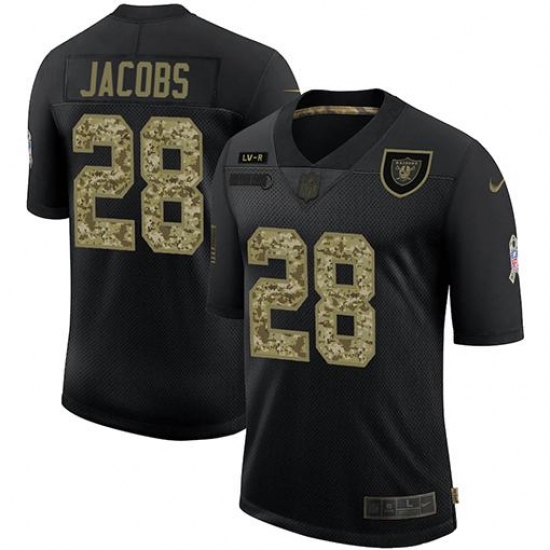 Men's Las Vegas Raiders #28 Josh Jacobs Nike 2020 Salute To Service Camo Limited NFL Jersey Black Men's Las Vegas Raiders #28 Josh Jacobs Nike 2020 Salute To Service Camo Limited NFL Jersey Black