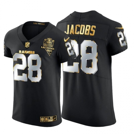Men's Las Vegas Raiders #28 Josh Jacobs Nike Black Edition Vapor Untouchable Elite NFL Jersey Men's Las Vegas Raiders #28 Josh Jacobs Nike Black Edition Vapor Untouchable Elite NFL Jersey