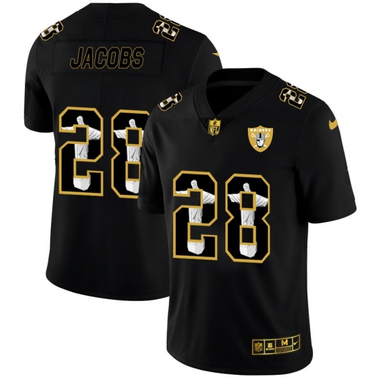 Men's Las Vegas Raiders #28 Josh Jacobs Nike Carbon Black Vapor Cristo Redentor Limited NFL Jersey Men's Las Vegas Raiders #28 Josh Jacobs Nike Carbon Black Vapor Cristo Redentor Limited NFL Jersey
