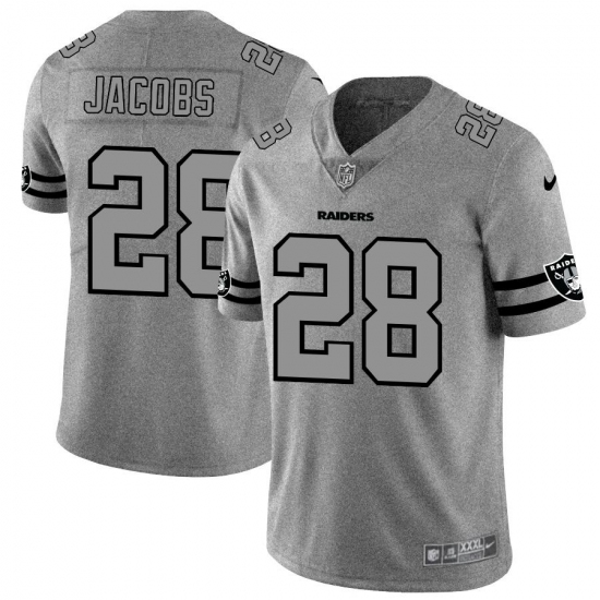 Men's Las Vegas Raiders #28 Josh Jacobs Nike Gray Gridiron II Vapor Untouchable Limited NFL Jersey Men's Las Vegas Raiders #28 Josh Jacobs Nike Gray Gridiron II Vapor Untouchable Limited NFL Jersey