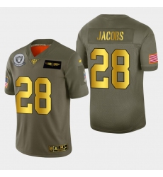 Men's Las Vegas Raiders #28 Josh Jacobs Nike Olive Gold 2019 Salute To Service Limited NFL 100 Jersey Men's Las Vegas Raiders #28 Josh Jacobs Nike Olive Gold 2019 Salute To Service Limited NFL 100 Jersey