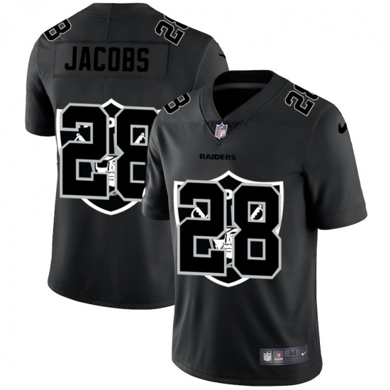 Men's Las Vegas Raiders #28 Josh Jacobs Nike Team Logo Dual Overlap Limited NFL Jersey Black Men's Las Vegas Raiders #28 Josh Jacobs Nike Team Logo Dual Overlap Limited NFL Jersey Black