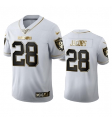 Men's Las Vegas Raiders #28 Josh Jacobs Nike White Golden Edition Vapor Limited NFL 100 Jersey