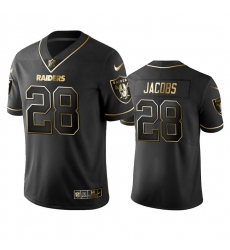 Men's Las Vegas Raiders #28 Josh Jacobs Stitched NFL Vapor Untouchable Limited Black Golden Jersey