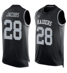 Men's Nike Las Vegas Raiders #28 Josh Jacobs Black Team Color Stitched NFL Limited Tank Top Jersey Men's Nike Las Vegas Raiders #28 Josh Jacobs Black Team Color Stitched NFL Limited Tank Top Jersey