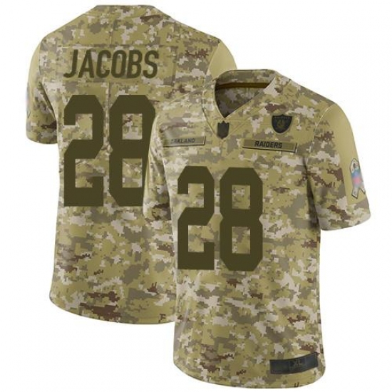 Men's Nike Las Vegas Raiders #28 Josh Jacobs Camo Stitched NFL Limited 2018 Salute To Service Jersey Men's Nike Las Vegas Raiders #28 Josh Jacobs Camo Stitched NFL Limited 2018 Salute To Service Jersey