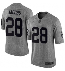 Men's Nike Las Vegas Raiders #28 Josh Jacobs Gray Stitched NFL Limited Gridiron Gray Jersey