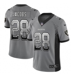 Men's Nike Las Vegas Raiders #28 Josh Jacobs Gray Stitched NFL Limited Rush Drift Fashion Jersey
