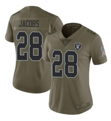 Women's Nike Las Vegas Raiders #28 Josh Jacobs Olive Stitched NFL Limited 2017 Salute To Service Jersey