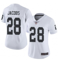 Women's Nike Las Vegas Raiders #28 Josh Jacobs White Stitched NFL Vapor Untouchable Limited Jersey