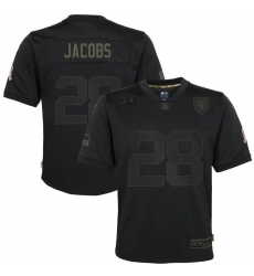 Youth Las Vegas Raiders #28 Josh Jacobs Nike 2020 Salute To Service Game Jersey Black