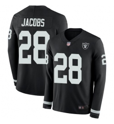 Youth Nike Las Vegas Raiders #28 Josh Jacobs Black Team Color Stitched NFL Limited Therma Long Sleeve Jersey Youth Nike Las Vegas Raiders #28 Josh Jacobs Black Team Color Stitched NFL Limited Therma Long Sleeve Jersey