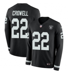 Unisex Nike Las Vegas Raiders #22 Isaiah Crowell Black Team Color Stitched NFL Limited Therma Long Sleeve Jersey