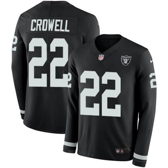 Unisex Nike Las Vegas Raiders #22 Isaiah Crowell Black Team Color Stitched NFL Limited Therma Long Sleeve Jersey Unisex Nike Las Vegas Raiders #22 Isaiah Crowell Black Team Color Stitched NFL Limited Therma Long Sleeve Jersey