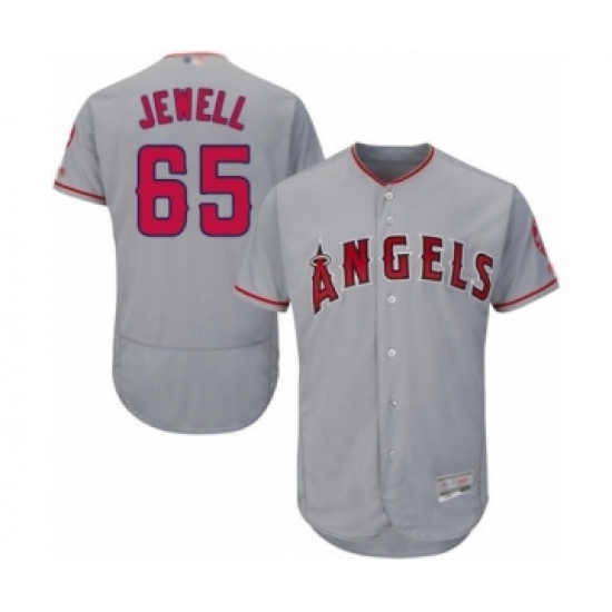 Men's Los Angeles Angels of Anaheim #65 Jake Jewell Grey Road Flex Base Authentic Collection Baseball Player Jersey Men's Los Angeles Angels of Anaheim #65 Jake Jewell Grey Road Flex Base Authentic Collection Baseball Player Jersey