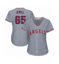 Women's Los Angeles Angels of Anaheim #65 Jake Jewell Authentic Grey Road Cool Base Baseball Player Jersey