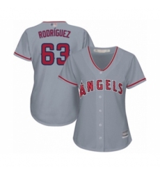 Women's Los Angeles Angels of Anaheim #63 Jose Rodriguez Authentic Grey Road Cool Base Baseball Player Jersey