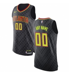 Men's Atlanta Hawks Nike Black Authentic Custom Jersey - Icon Edition