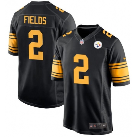 Unisex Pittsburgh Steelers #2 Justin Fields Black Color Rush Limited Jersey Unisex Pittsburgh Steelers #2 Justin Fields Black Color Rush Limited Jersey