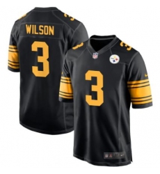 Unisex Pittsburgh Steelers #3 Russell Wilson Black Color Rush Limited Jersey Unisex Pittsburgh Steelers #3 Russell Wilson Black Color Rush Limited Jersey