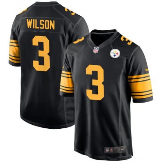Unisex Pittsburgh Steelers #3 Russell Wilson Black Color Rush Limited Jersey Unisex Pittsburgh Steelers #3 Russell Wilson Black Color Rush Limited Jersey