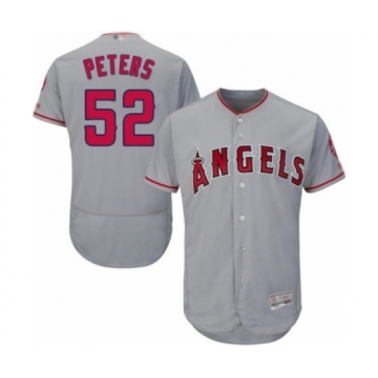 Men's Los Angeles Angels of Anaheim #52 Dillon Peters Grey Road Flex Base Authentic Collection Baseball Player Jersey Men's Los Angeles Angels of Anaheim #52 Dillon Peters Grey Road Flex Base Authentic Collection Baseball Player Jersey