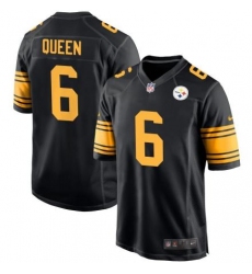 Unisex Pittsburgh Steelers #6 Patrick Queen Black Color Rush Limited Jersey