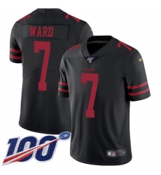 Unisex Nike San Francisco 49ers #7 Charvarius Ward Black Alternate Stitched NFL 100th Season Vapor Limited Jersey