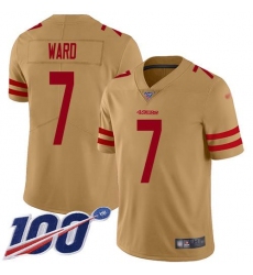 Unisex Nike San Francisco 49ers #7 Charvarius Ward Gold Stitched NFL Limited Inverted Legend 100th Season Jersey
