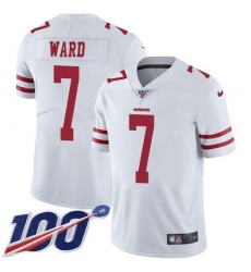 Unisex Nike San Francisco 49ers #7 Charvarius Ward White Stitched NFL 100th Season Vapor Limited Jersey