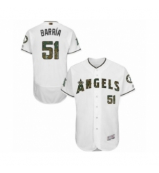 Men's Los Angeles Angels of Anaheim #51 Jaime Barria Authentic White 2016 Memorial Day Fashion Flex Base Baseball Player Jersey