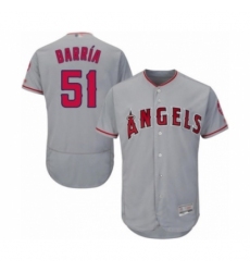 Men's Los Angeles Angels of Anaheim #51 Jaime Barria Grey Road Flex Base Authentic Collection Baseball Player Jersey
