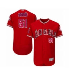 Men's Los Angeles Angels of Anaheim #51 Jaime Barria Red Alternate Flex Base Authentic Collection Baseball Player Jersey