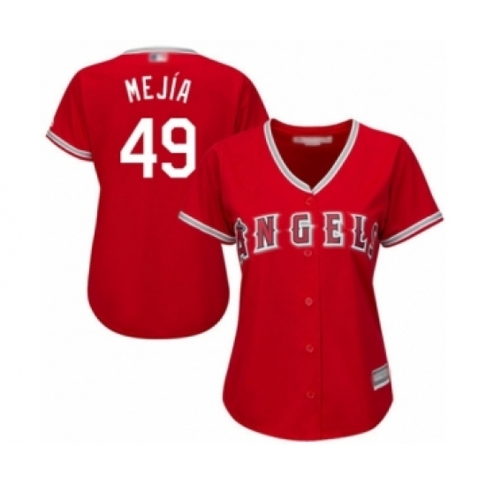 Women's Los Angeles Angels of Anaheim #49 Adalberto Mejia Authentic Red Alternate Cool Base Baseball Player Jersey Women's Los Angeles Angels of Anaheim #49 Adalberto Mejia Authentic Red Alternate Cool Base Baseball Player Jersey