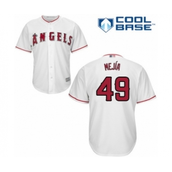 Youth Los Angeles Angels of Anaheim #49 Adalberto Mejia Authentic White Home Cool Base Baseball Player Jersey Youth Los Angeles Angels of Anaheim #49 Adalberto Mejia Authentic White Home Cool Base Baseball Player Jersey
