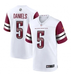 Men's Nike Washington Commanders #5 Jayden Daniels White Game Jersey