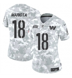 Women's Washington Commanders #18 Marcus Mariota 2024 F.U.S.E Arctic Camo Salute To Service NFL Jerseys