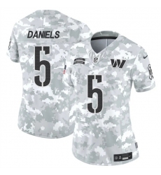 Women's Washington Commanders #5 Jayden Daniels 2024 F.U.S.E Arctic Camo Salute To Service NFL Jerseys
