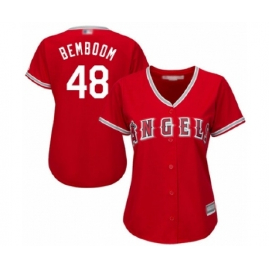 Women's Los Angeles Angels of Anaheim #48 Anthony Bemboom Authentic Red Alternate Cool Base Baseball Player Jersey Women's Los Angeles Angels of Anaheim #48 Anthony Bemboom Authentic Red Alternate Cool Base Baseball Player Jersey