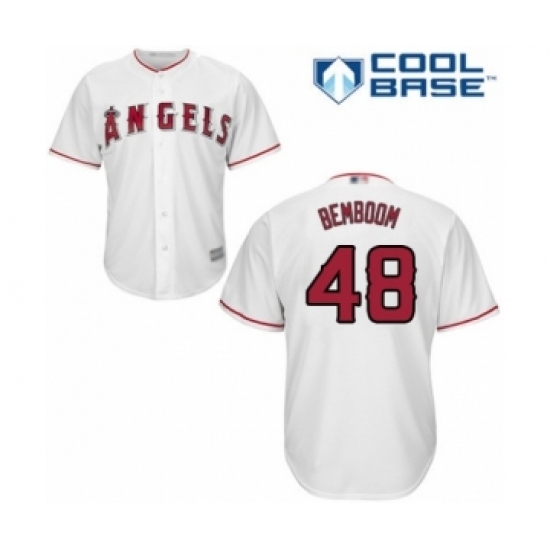 Youth Los Angeles Angels of Anaheim #48 Anthony Bemboom Authentic White Home Cool Base Baseball Player Jersey Youth Los Angeles Angels of Anaheim #48 Anthony Bemboom Authentic White Home Cool Base Baseball Player Jersey