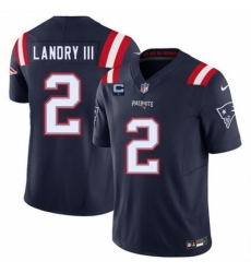 Unisex New England Patriots 2 Harold Landry III Navy 2025 F U S E With 1 Star C Patch Vapor Limited Stitched Football Jersey