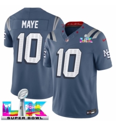 New England Patriots 10 Drake Maye Storm Blue 2025 F U S E Super Bowl LX Patch Rivalries Vapor Limited Stitched Football Jersey New England Patriots 10 Drake Maye Storm Blue 2025 F U S E Super Bowl LX Patch Rivalries Vapor Limited Stitched Football Jersey