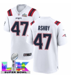 New England Patriots #47 Julian Ashby White 2025 2026 Super Bowl LX F U S E Stitched NFL Jersey New England Patriots #47 Julian Ashby White 2025 2026 Super Bowl LX F U S E Stitched NFL Jersey