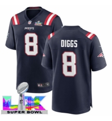 New England Patriots #8 Stefon Diggs Blue 2025 2026 Super Bowl LX F U S E Stitched NFL Jersey New England Patriots #8 Stefon Diggs Blue 2025 2026 Super Bowl LX F U S E Stitched NFL Jersey