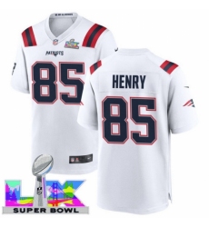 New England Patriots #85 Hunter Henry White 2025 2026 Super Bowl LX F U S E Stitched NFL Jersey New England Patriots #85 Hunter Henry White 2025 2026 Super Bowl LX F U S E Stitched NFL Jersey