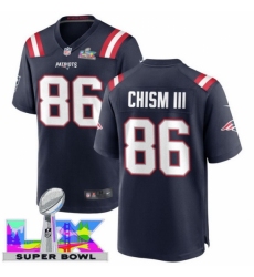 New England Patriots #86 Efton Chism III Blue 2025 2026 Super Bowl LX F U S E Stitched NFL Jersey
